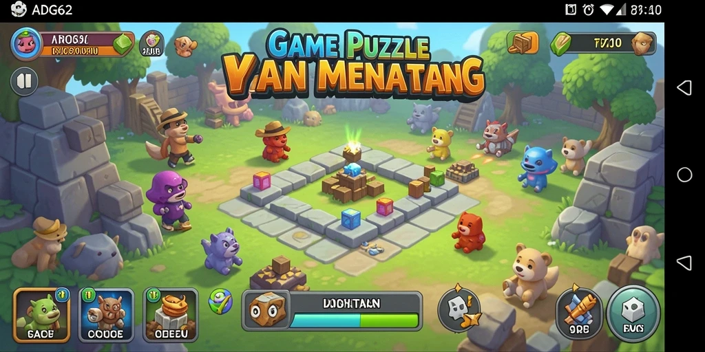 Screenshot gameplay ADG62 yang menunjukkan level teka-teki yang menantang.