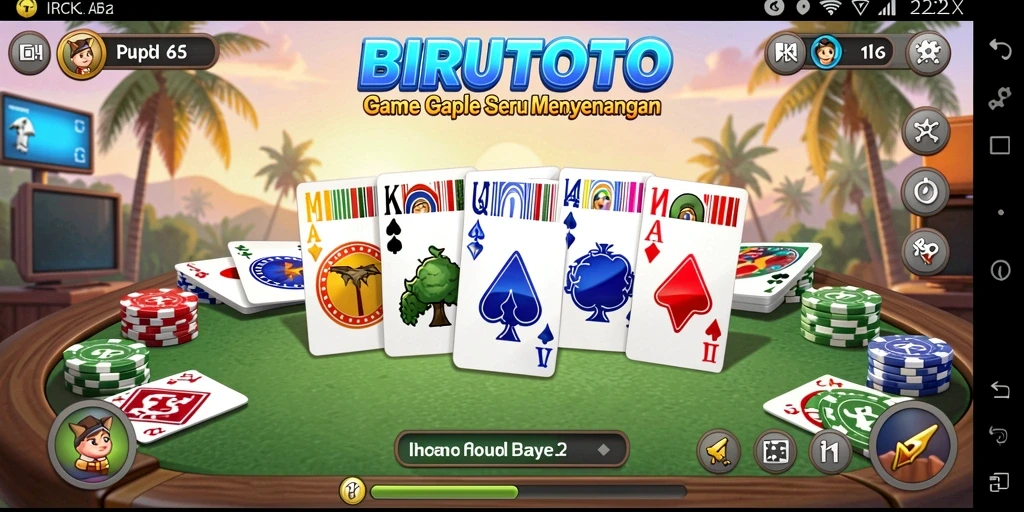 Screenshot gameplay BIRUTOTO menunjukkan keseruan dalam bermain Gaple.
