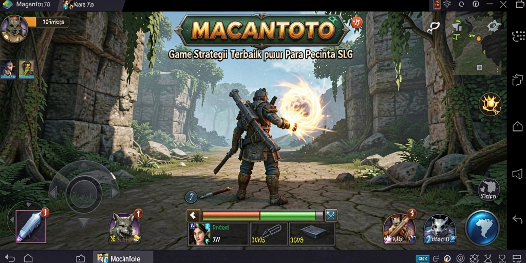 Tangkapan layar menampilkan pertempuran epik dalam gameplay SLG.