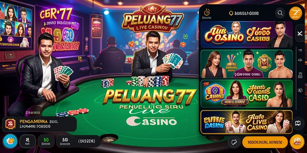 Screenshot menampilkan gameplay seru dari PELUANG77 Live Casino.