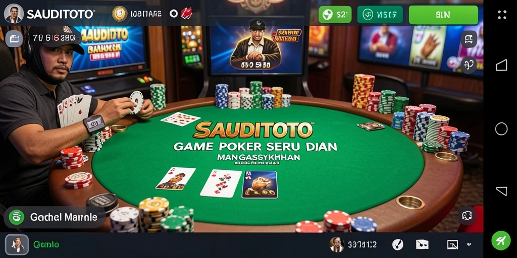 Tampilan menegangkan dari permainan poker SAUDITOTO.