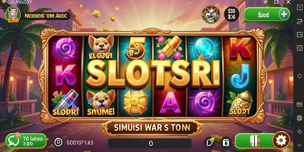 Screenshot SLOTSRI menampilkan gameplay slot yang mendebarkan dan interaktif.