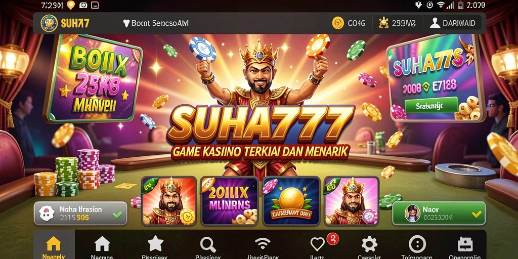Tampilan gameplay mendebarkan di SUHU777 dengan suasana kasino.