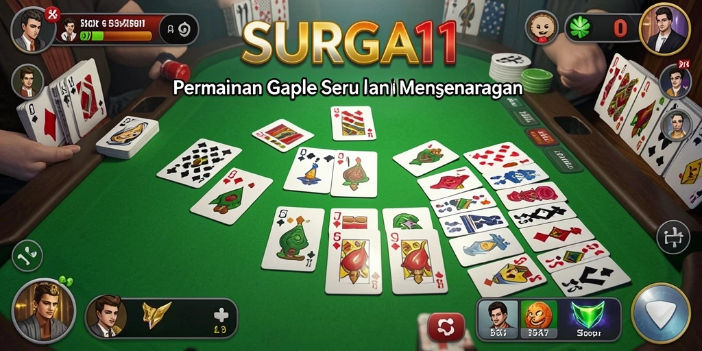 Gambaran gameplay Gaple yang mendebarkan dan seru di SURGA11.